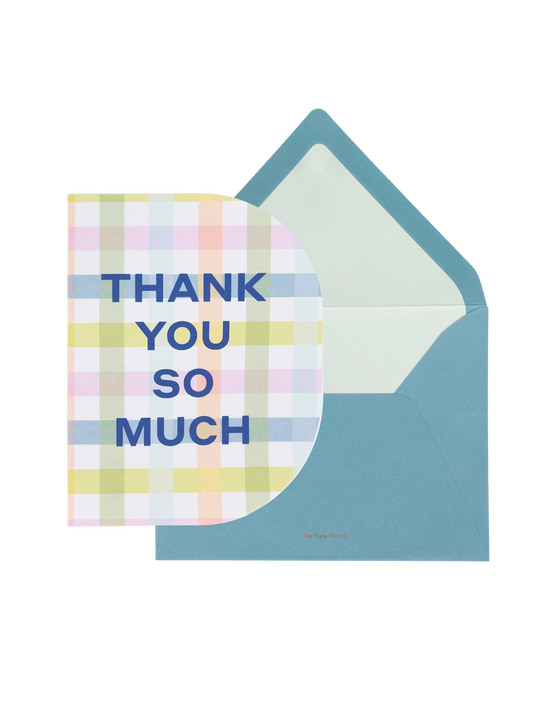 Thank You So Much Gingham Greeting Card